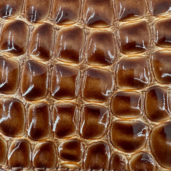 Big Buddha Brown Croc Embossed Wallet Clutch Zip Coin Purse Charm - Picture 2 of 16